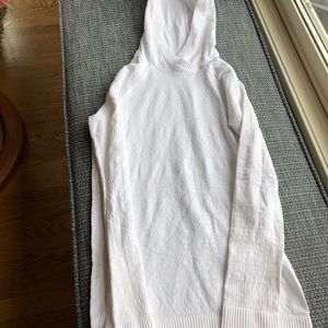 White long sleeve shirt with hood